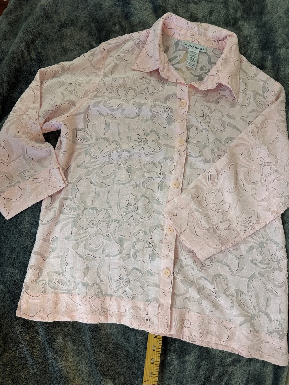 Sag Harbor Pink and Beige Floral Top